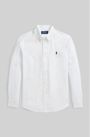 Kids White Ralph Lauren Linen shirt