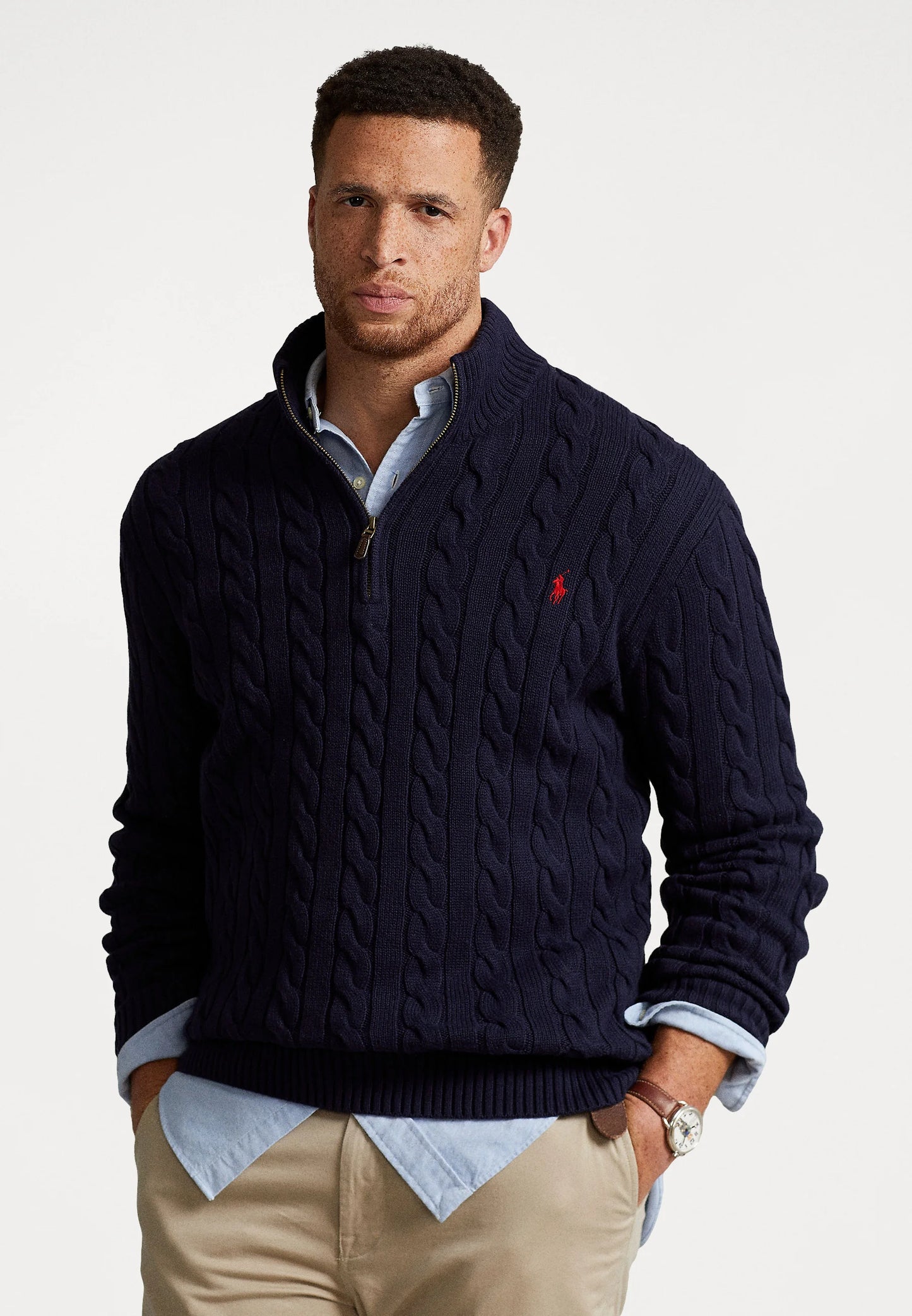 Polo Ralph cable knit half zippers 3 different colours